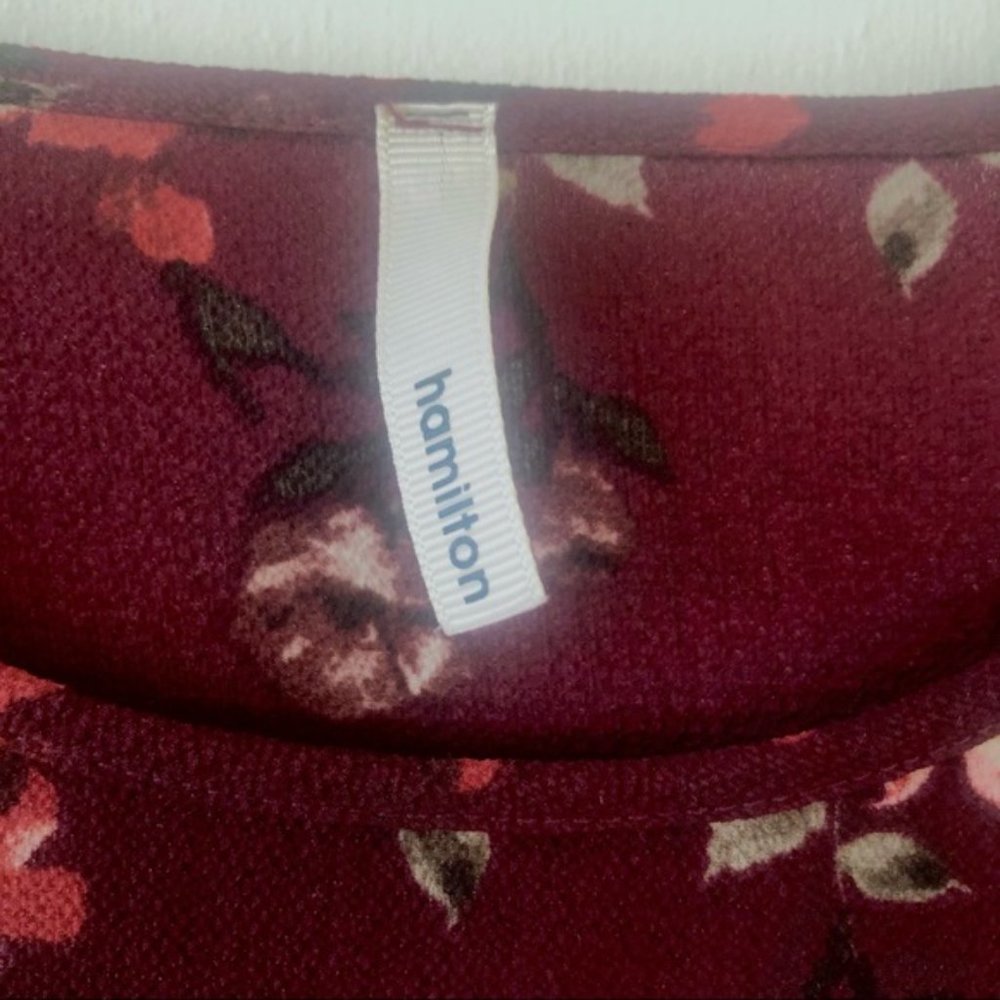 Wine Ruffle Blouse by Hamilton - Picture 4 of 5